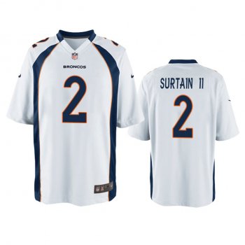 Denver Broncos Patrick Surtain II White 2021 NFL Draft Game Jersey