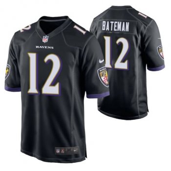 Baltimore Ravens Rashod Bateman Black 2021 NFL Draft Game Jersey