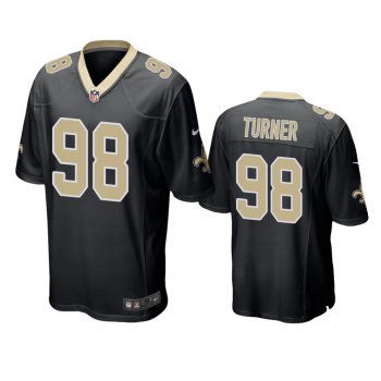 New Orleans Saints Payton Turner Black 2021 NFL Draft Game Jersey