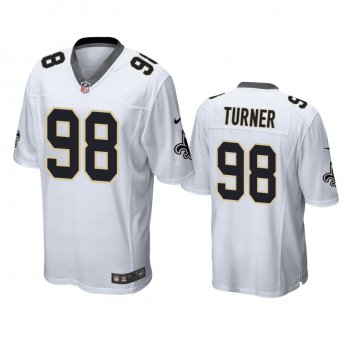 New Orleans Saints Payton Turner White 2021 NFL Draft Game Jersey