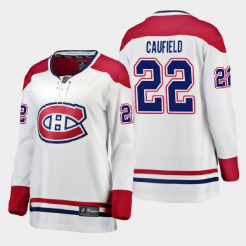 Women Montreal Canadiens Cole Caufield #22 2021 Away White Jersey