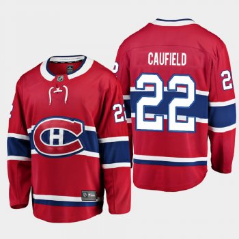 Men's Montreal Canadiens Cole Caufield #22 Home 2021 Red Jersey