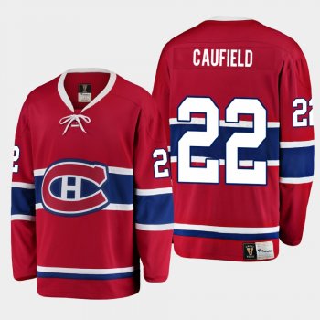 Men's Montreal Canadiens Cole Caufield #22 Heritage 2021 Red Jersey