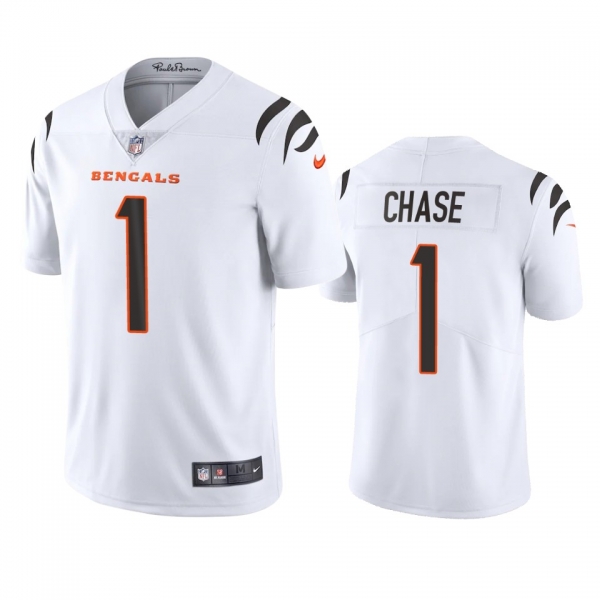 Cincinnati Bengals Ja'Marr Chase White 2021 NFL Draft Vapor Limited Jersey