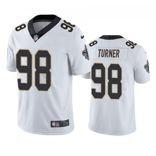 New Orleans Saints Payton Turner White 2021 NFL Draft Vapor Limited Jersey