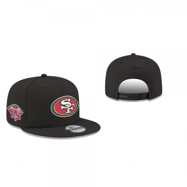 San Francisco 49ers Black 75th Anniversary 9FIFTY Side Patch Hat