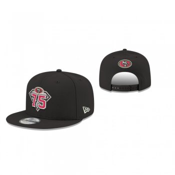 San Francisco 49ers Black 75th Anniversary 9FIFTY Snapback Hat