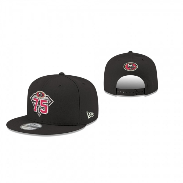 San Francisco 49ers Black 75th Anniversary 9FIFTY Snapback Hat