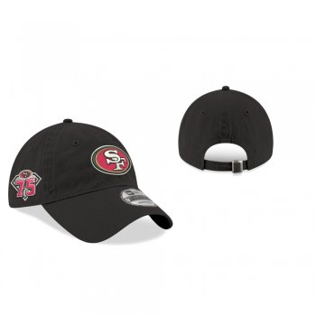 San Francisco 49ers Black 75th Anniversary 9TWENTY Adjustable Hat