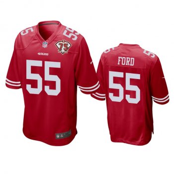 San Francisco 49ers Dee Ford Scarlet 75th Anniversary Patch Game Jersey