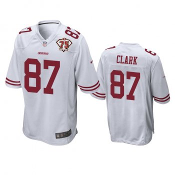 San Francisco 49ers Dwight Clark White 75th Anniversary Patch Game Jersey