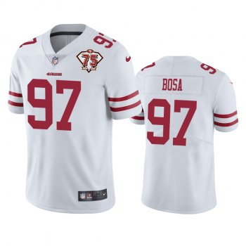 San Francisco 49ers Nick Bosa White 75th Anniversary Patch Limited Jersey