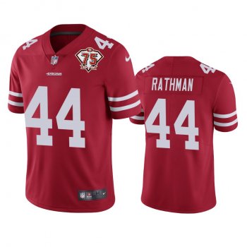 San Francisco 49ers Tom Rathman Scarlet 75th Anniversary Patch Limited Jersey