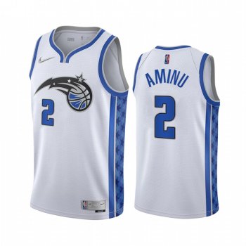 Al-Farouq Aminu Orlando Magic 2020-21 Earned Edition White #2 Jersey Swingman