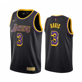 2020-21 Los Angeles Lakers Anthony Davis Earned Edition Black #3 Jersey