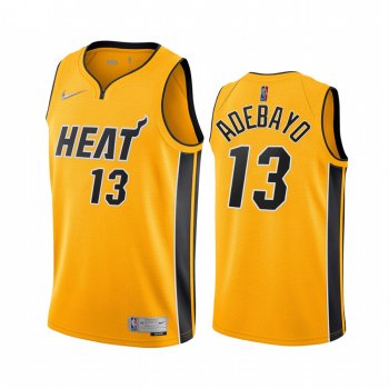 2020-21 Miami Heat Bam Adebayo Earned Edition Yellow #13 Jersey