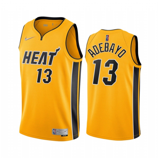 2020-21 Miami Heat Bam Adebayo Earned Edition Yellow #13 Jersey