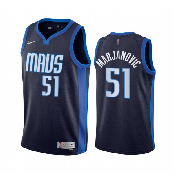 2020-21 Dallas Mavericks Boban Marjanovic Earned Edition Navy #51 Jersey