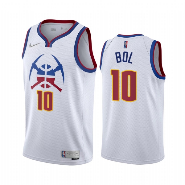 2020-21 Denver Nuggets Bol Bol Earned Edition White #10 Jersey