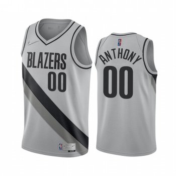 2020-21 Portland Trail Blazers Carmelo Anthony Earned Edition Gray #00 Jersey