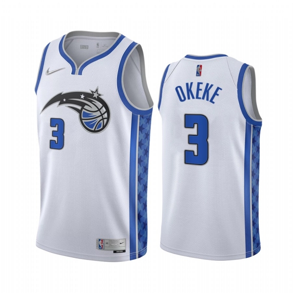 Chuma Okeke Orlando Magic 2020-21 Earned Edition White #3 Jersey Swingman