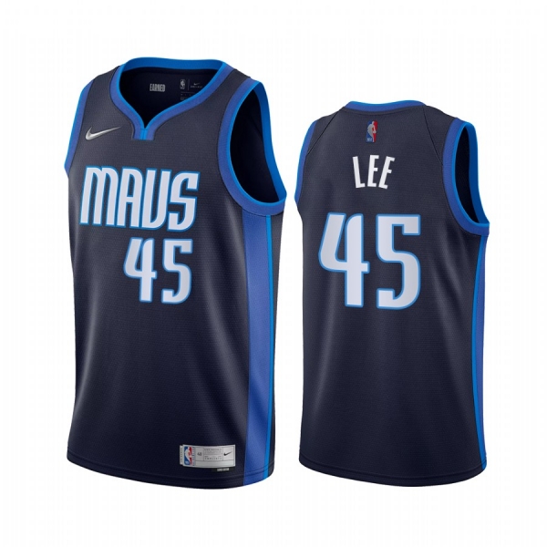 2020-21 Dallas Mavericks Courtney Lee Earned Edition Navy #45 Jersey