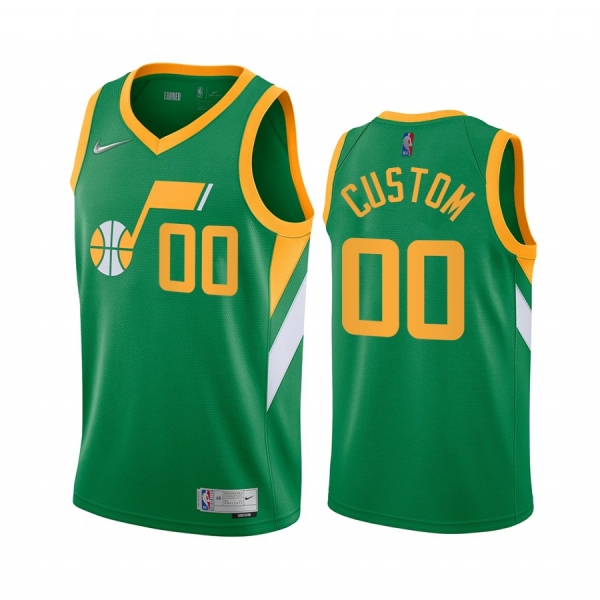 2020-21 Utah Jazz Custom Earned Edition Green #00 Jersey