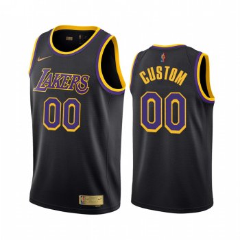 2020-21 Los Angeles Lakers Custom Earned Edition Black #00 Jersey