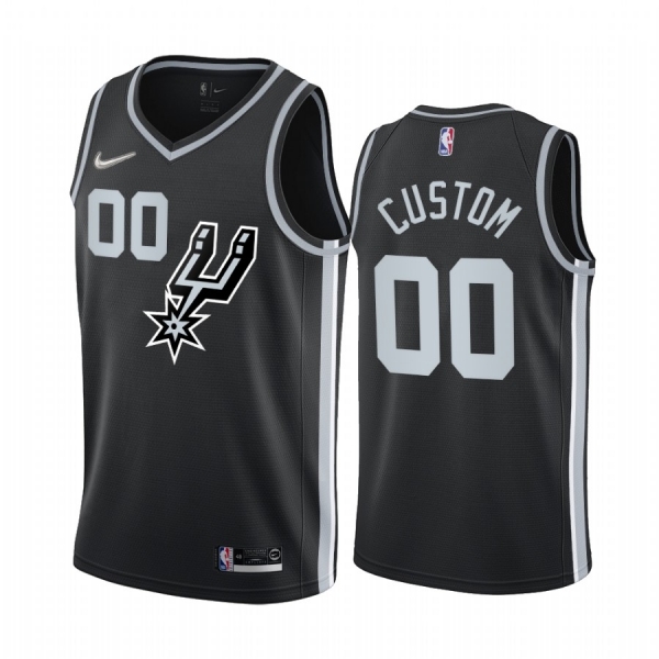 San Antonio Spurs Custom #00 Black 2020-21 Earned Edition Jersey Swingman