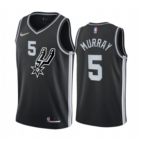 San Antonio Spurs Dejounte Murray #5 Black 2020-21 Earned Edition Jersey Swingman