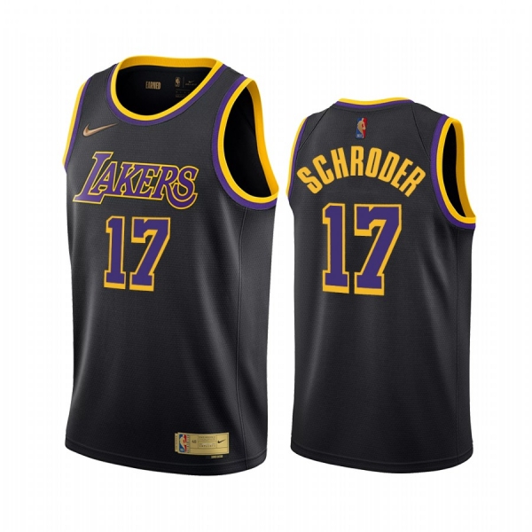 2020-21 Los Angeles Lakers Dennis Schroder Earned Edition Black #17 Jersey