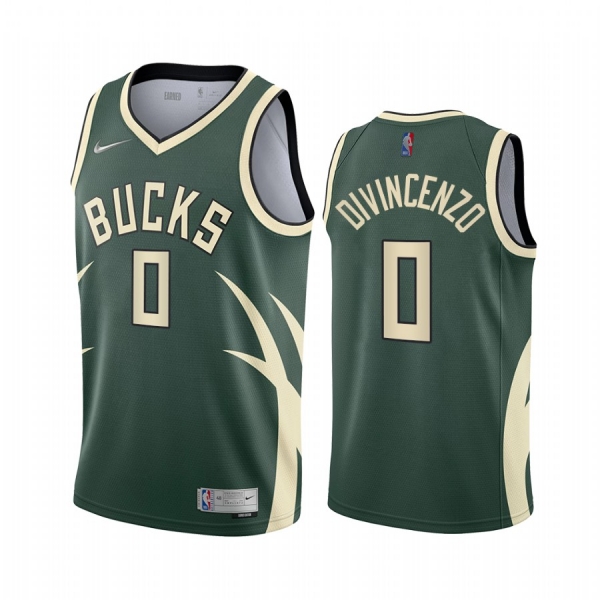 2020-21 Milwaukee Bucks Donte DiVincenzo Earned Edition Green #0 Jersey