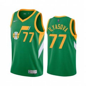 Utah Jazz Ersan Ilyasova #77 Green 2021 Earned Edition Jersey Swingman