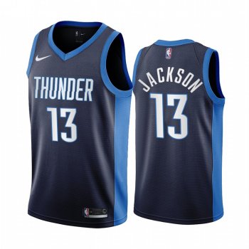 2020-21 Oklahoma City Thunder Frank Jackson Earned Edition Navy #13 Jersey