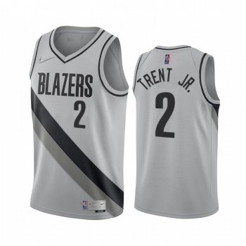 2020-21 Portland Trail Blazers Gary Trent Jr. Earned Edition Gray #2 Jersey