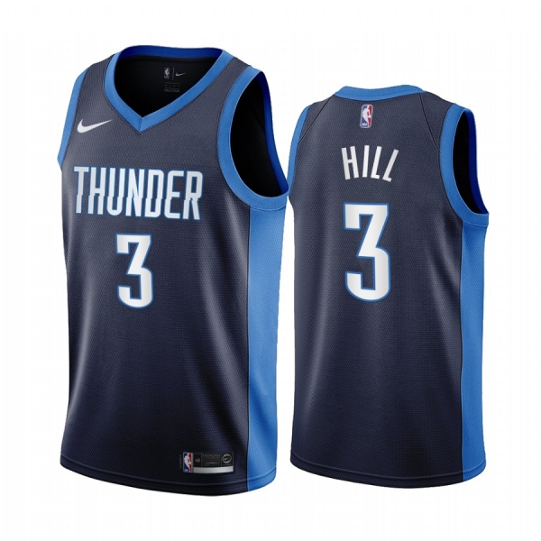 2020-21 Oklahoma City Thunder George Hill Earned Edition Navy #3 Jersey