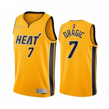 2020-21 Miami Heat Goran Dragic Earned Edition Yellow #7 Jersey