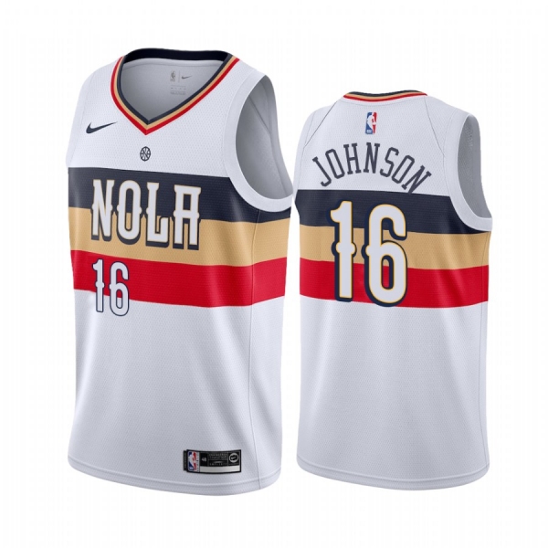 James Johnson New Orleans Pelicans Earned Edition White #16 Jersey 2021 Trade