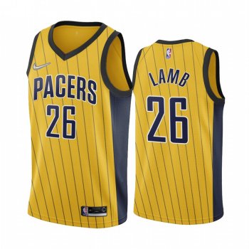 Jeremy Lamb Indiana Pacers 2020-21 Earned Edition Gold #26 Jersey Swingman