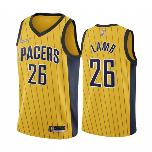 Jeremy Lamb Indiana Pacers 2020-21 Earned Edition Gold #26 Jersey Swingman