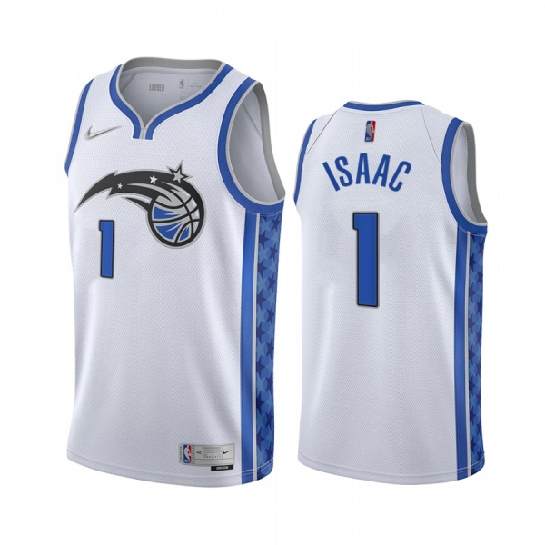 Jonathan Isaac Orlando Magic 2020-21 Earned Edition White #1 Jersey Swingman