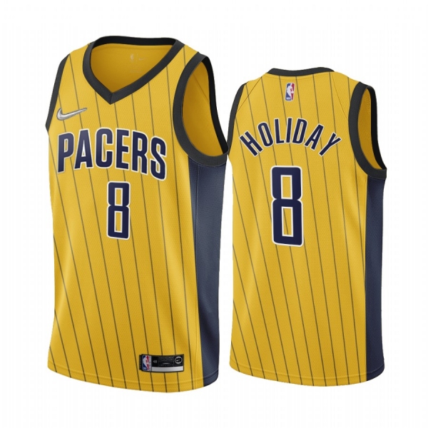 Justin Holiday Indiana Pacers 2020-21 Earned Edition Gold #8 Jersey Swingman