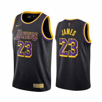 2020-21 Los Angeles Lakers LeBron James Earned Edition Black #23 Jersey