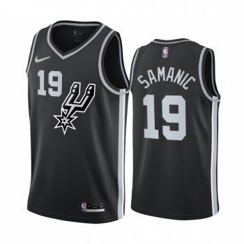 San Antonio Spurs Luka Samanic #19 Black 2020-21 Earned Edition Jersey Swingman