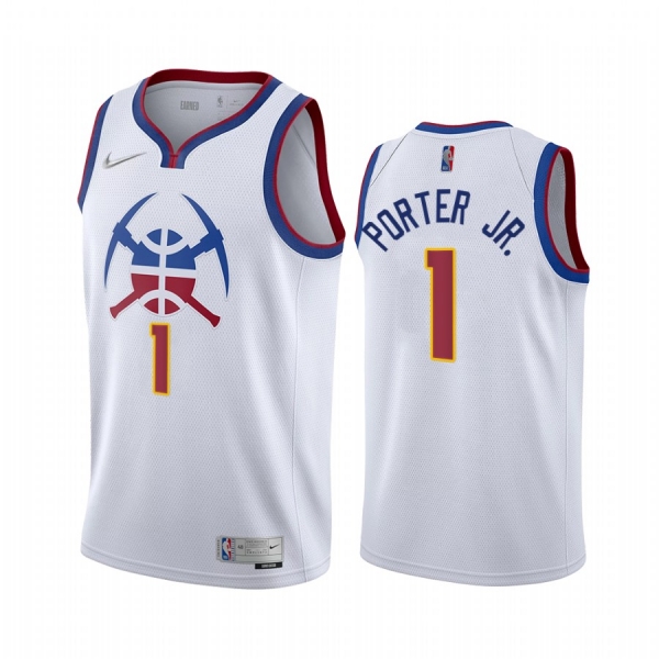 2020-21 Denver Nuggets Michael Porter Jr. Earned Edition White #1 Jersey