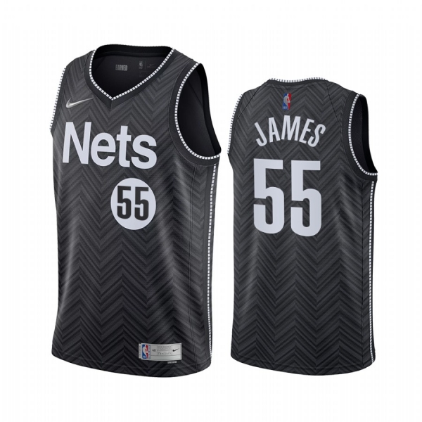 Mike James Brooklyn Nets 2021 Earned Edition Black #55 Jersey CSKA Moscow star