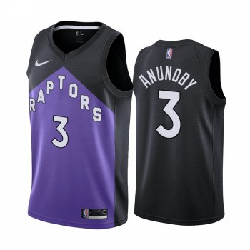 2020-21 Toronto Raptors OG Anunoby Earned Edition Purple #3 Jersey