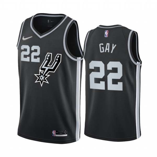 San Antonio Spurs Rudy Gay #22 Black 2020-21 Earned Edition Jersey Swingman