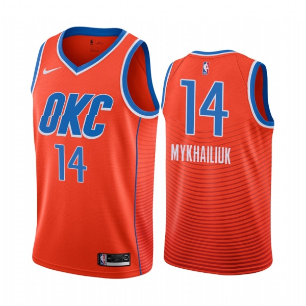 Oklahoma City Thunder Sviatoslav Mykhailiuk #14 Orange 2021 Earned Edition Jersey