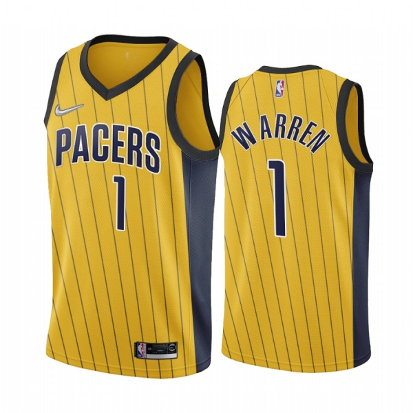 T.J. Warren Indiana Pacers 2020-21 Earned Edition Gold #1 Jersey Swingman